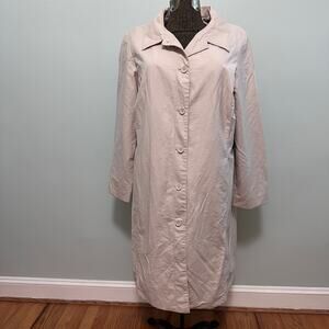 Vintage Eddie Bauer cream light wool trench coat size L